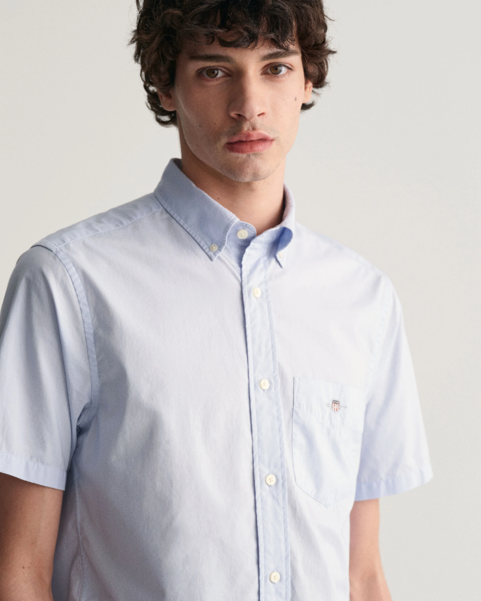 Gant Skjorte Kort Erm Lyseblå portrettbilde