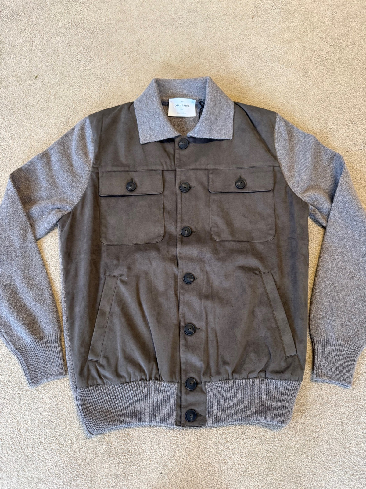 Gran Sasso Alcantara Cardigan M/Knapp Brun