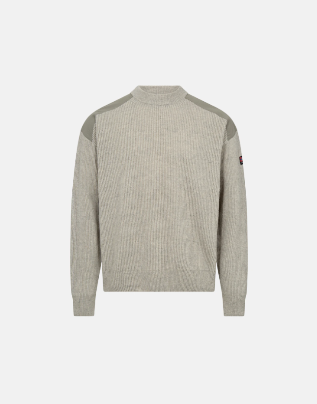 Dovre Strikket Ull Genser M/Ribb Gråbeige