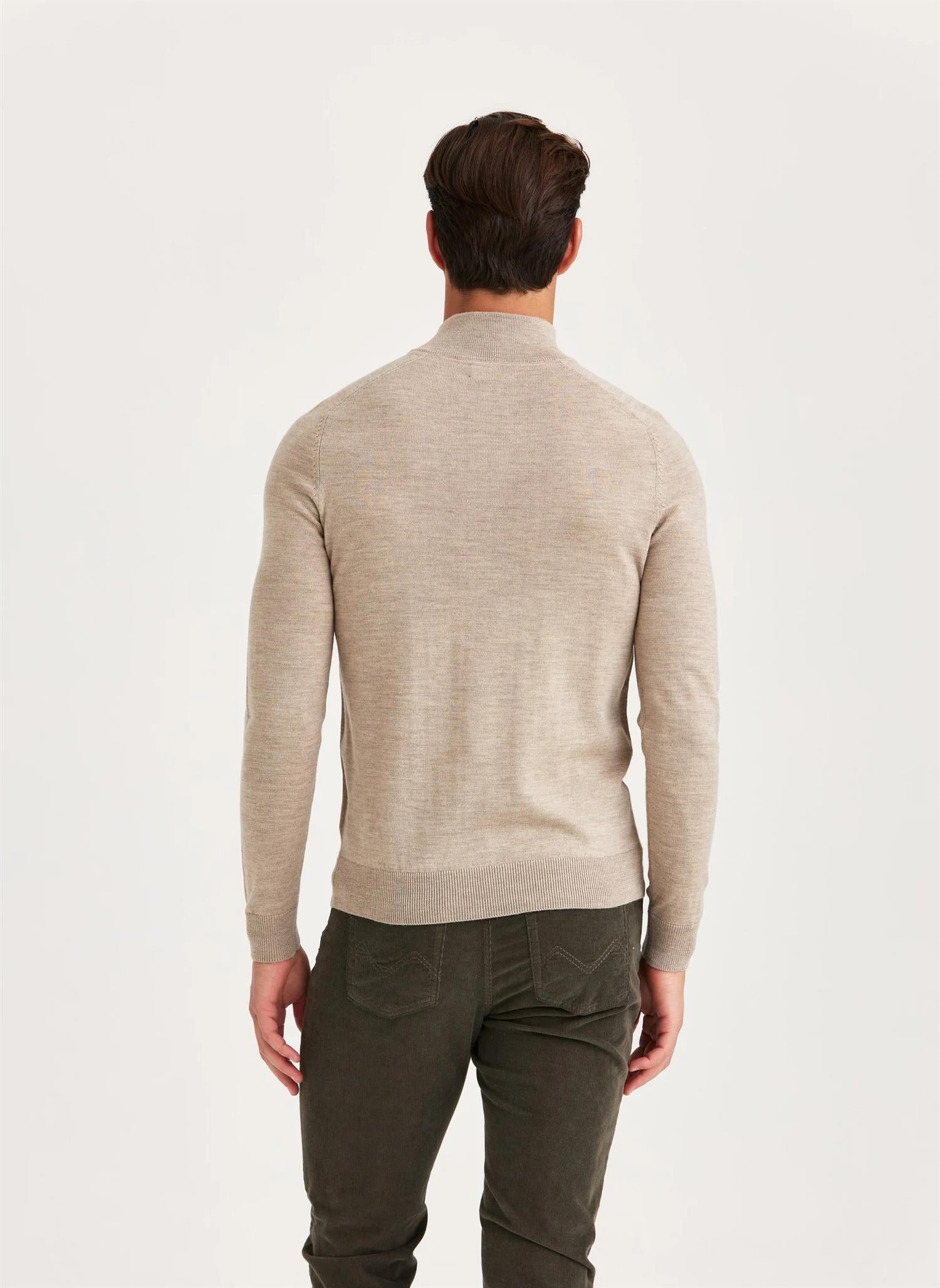 Morris John Zip Merinoull Beige