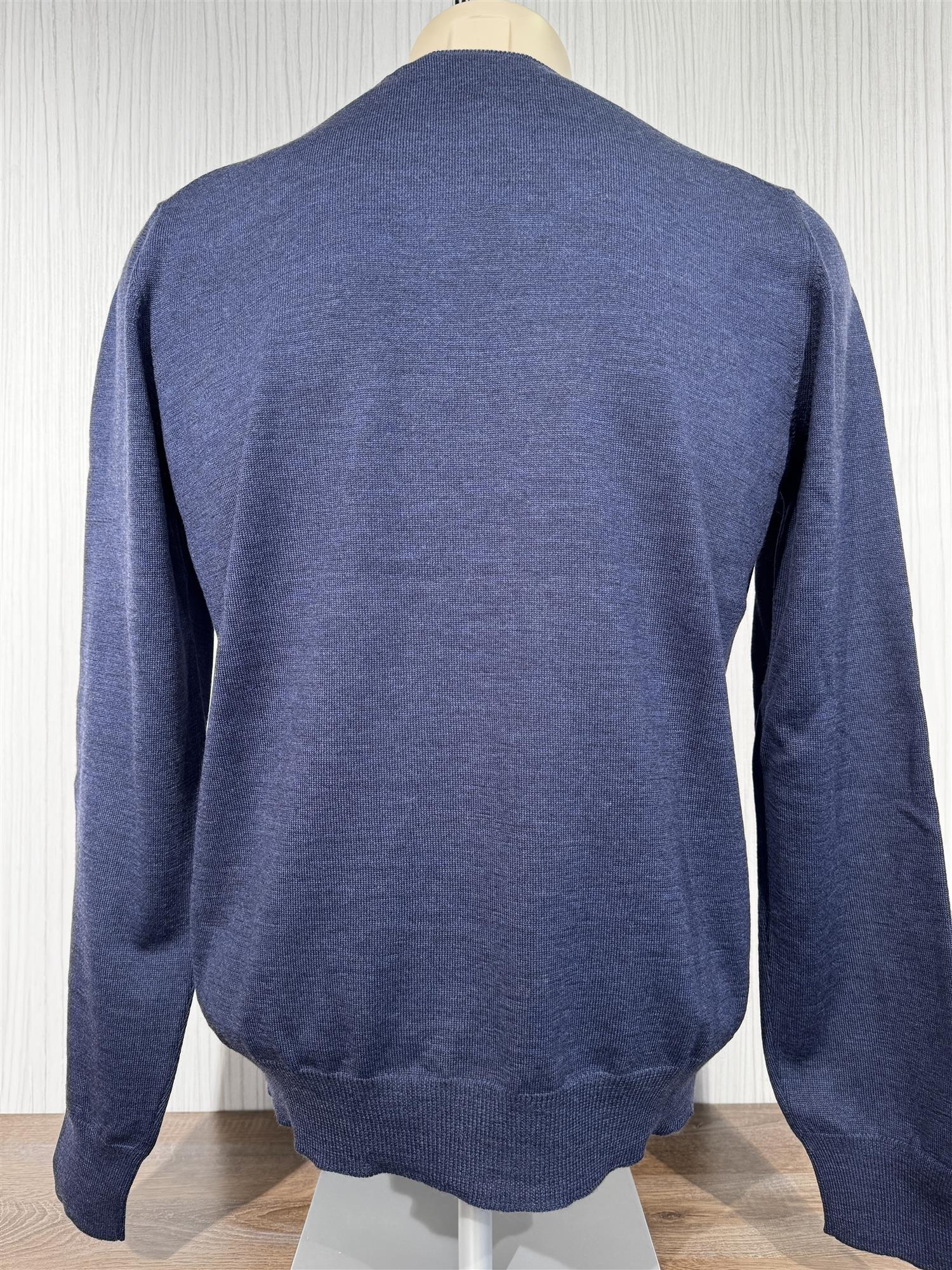 Gran Sasso Genser Rund Hals Merino Mellomblå