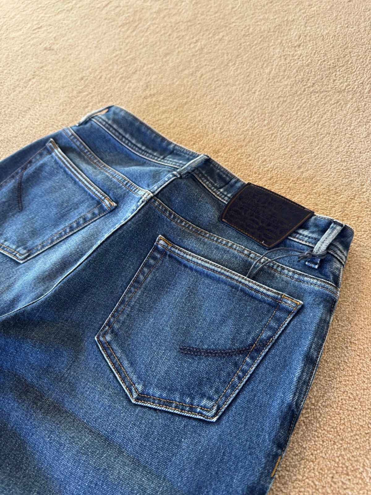 HandPicked Ravello Jeans Lys Blå/brun Patch