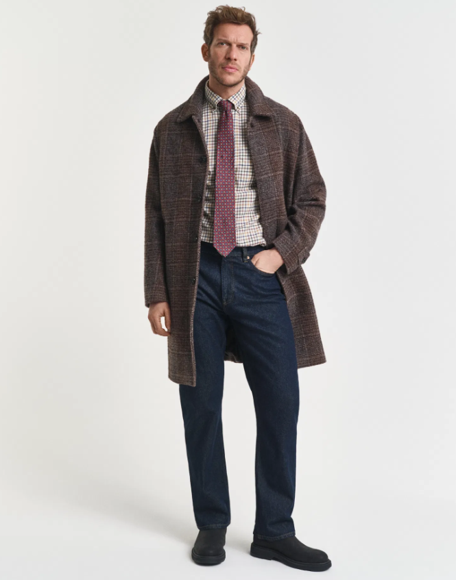 Gant Tattersall-Rutete Twillskjorte Hvit/Rød