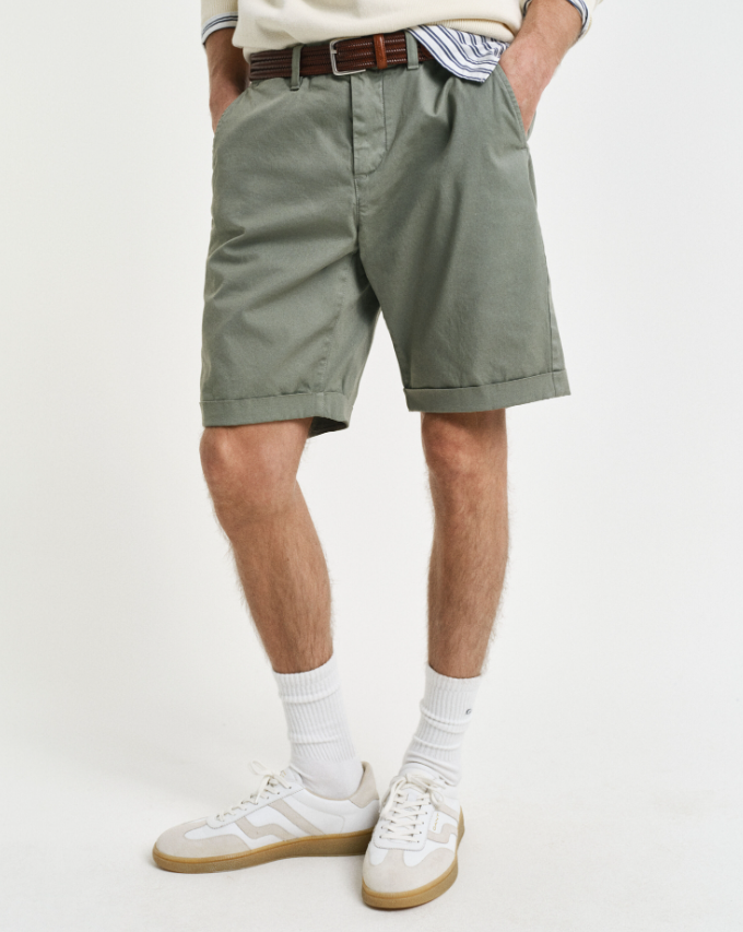 Gant Sunfaded Chino Bomull Shorts Grønn