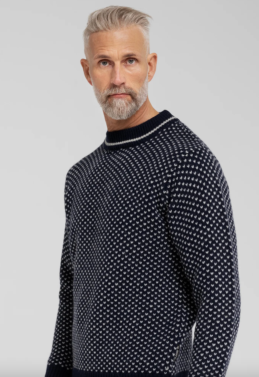 Dovre Genser Strik Ull Marine