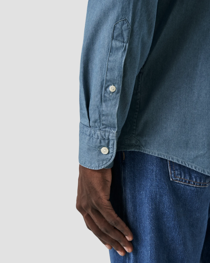 Eton Skjorte Denim Slim Blå