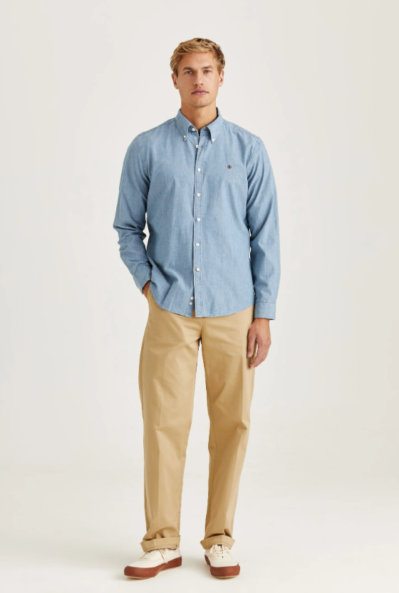 Morris Chambray Shirt Slim Fit Blå
