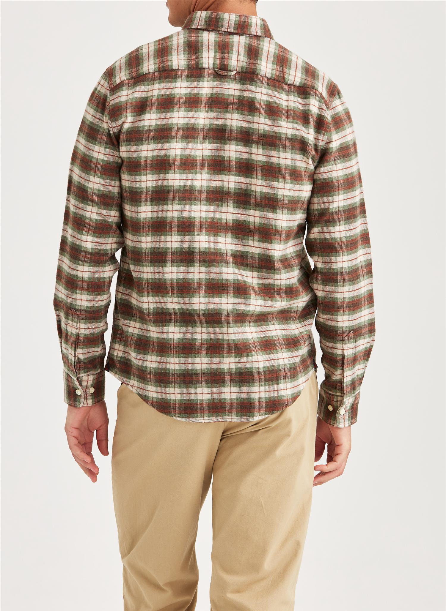 Morris Flanell Check Slim Fit Skjorte Rutet Grønn