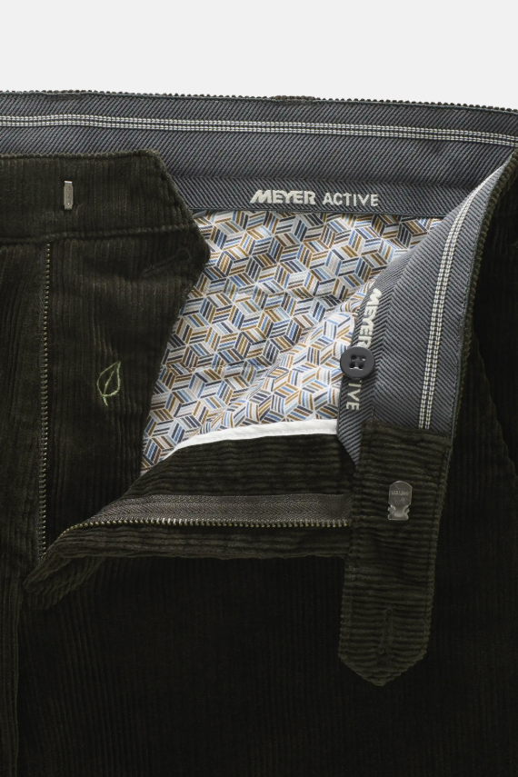 Meyer Active Chinos Kordfløyel Bomull Mørk Grønn