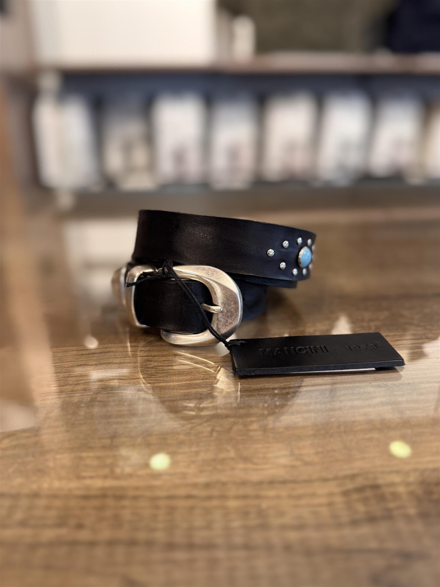 Mancini 1979 Belte Lær M/Turkis Sort