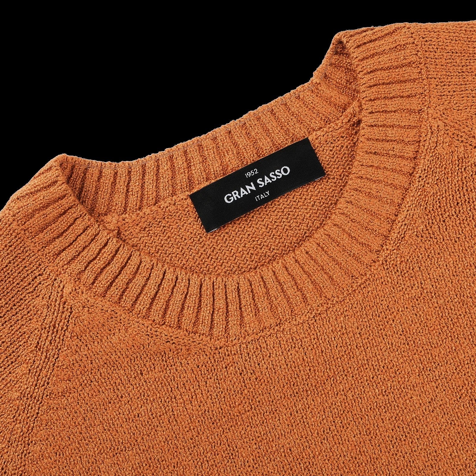 Gran Sasso Genser Rund Hals Bomull/Cashmere Oransje