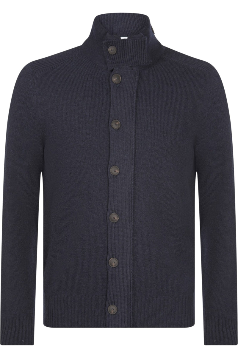 Gran Sasso Cardigan M/Knapper-Glidelås Marine
