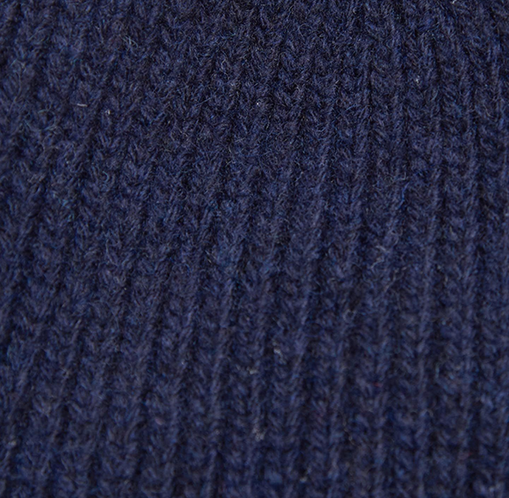 Barbour Lue Ull Marineblå strikk nærbilde
