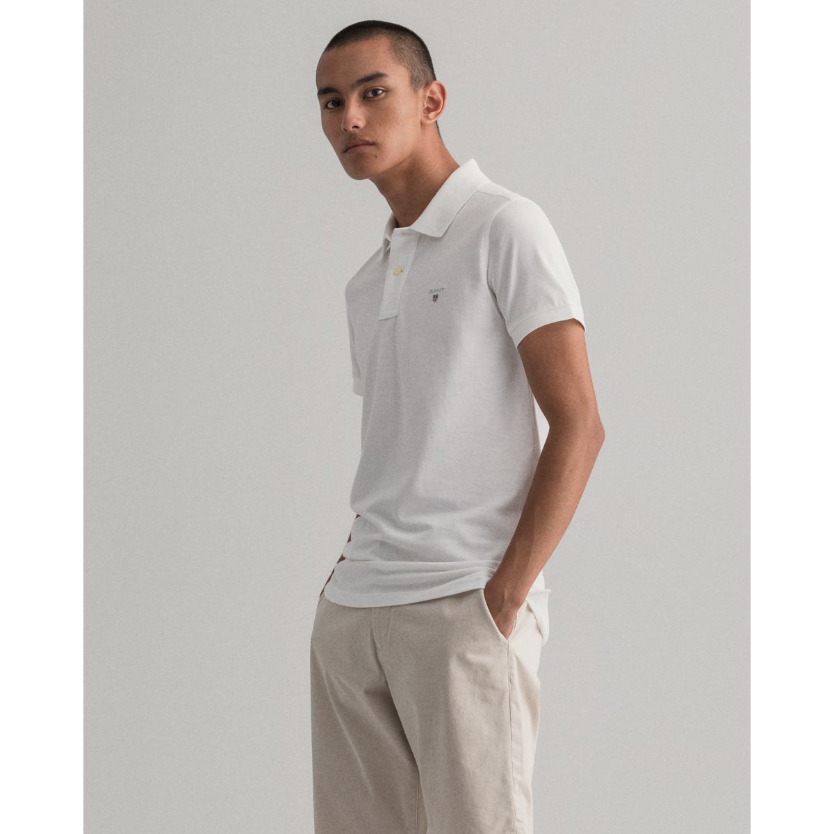 Gant Original Pique Bomull Hvit