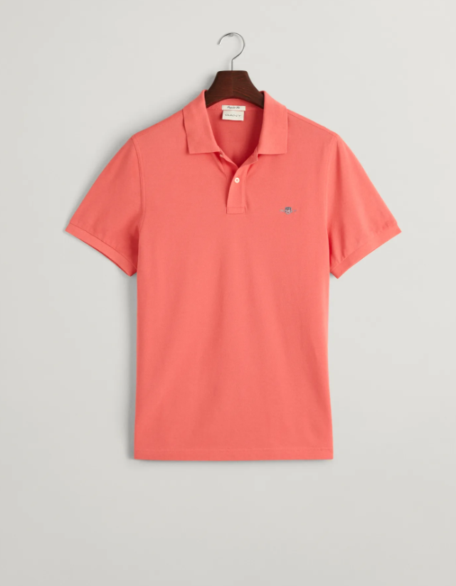 Gant Original Pique Herre Bomull Lyserød produktbilde med hvit nøytral bakgrunn