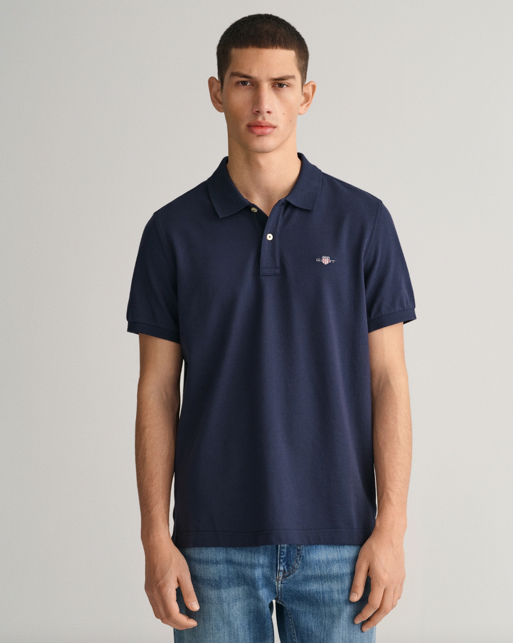 Gant Original Pique Bomull Marine