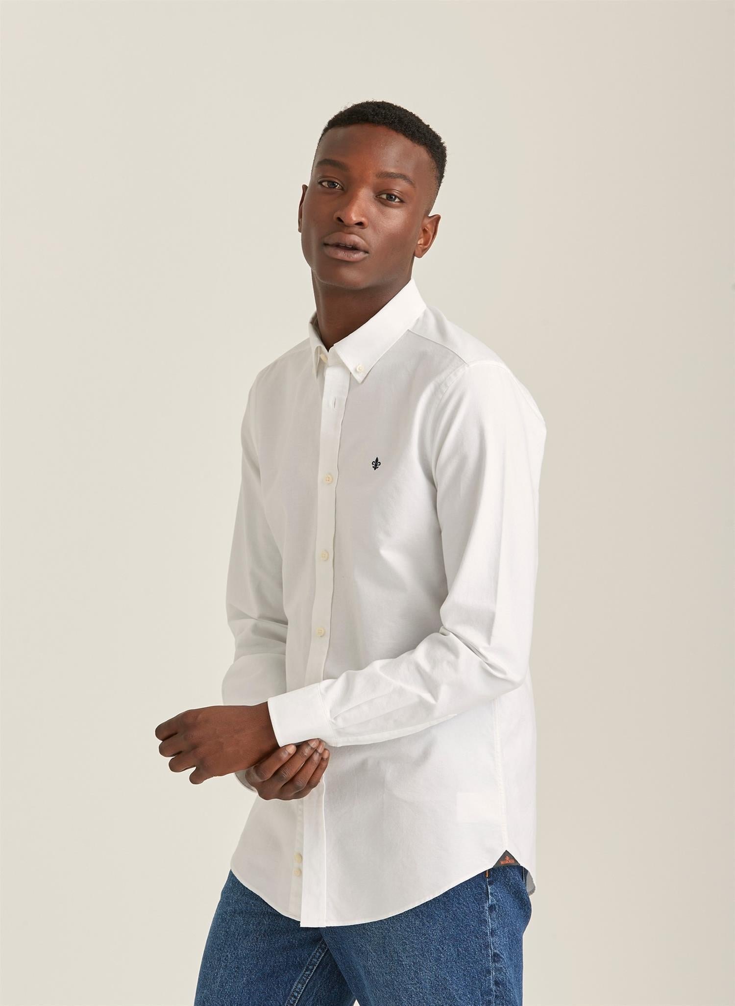 Morris Skjorte Oxford Button Down Hvit