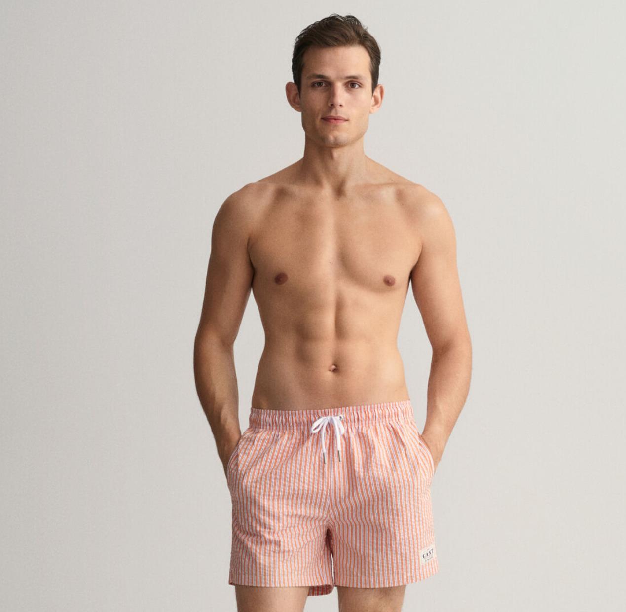 Gant Seersucker Badeshorts Oransje herre