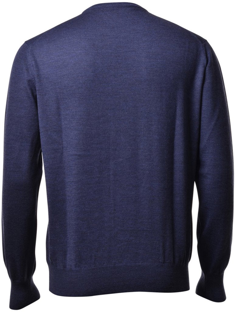 Gran Sasso Genser V-hals Merino Blå