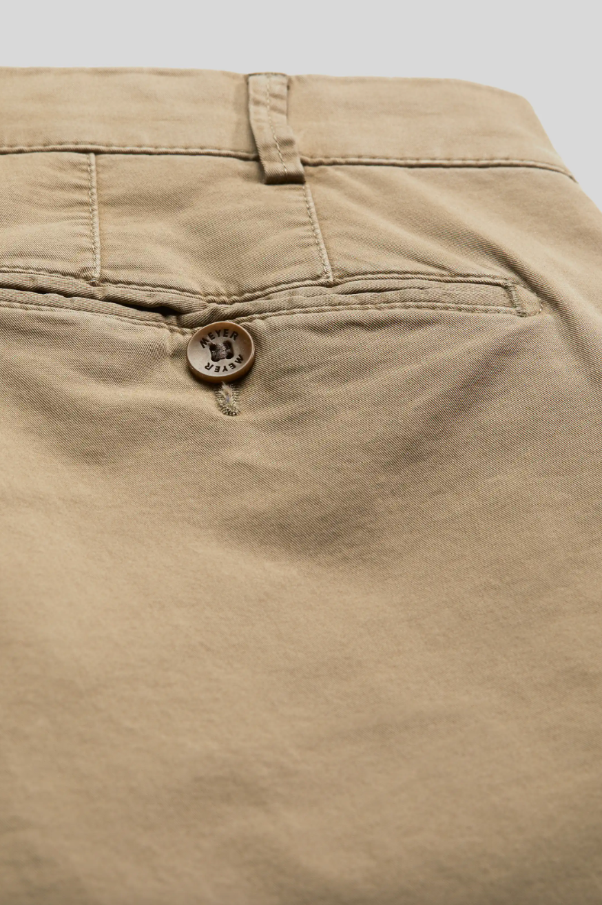 Meyer Chinos Bomull Bonn Mørk Beige lomme bak