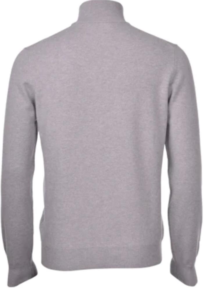 Gran Sasso Half Zip Ull Kashmir Lysegrå bakfra