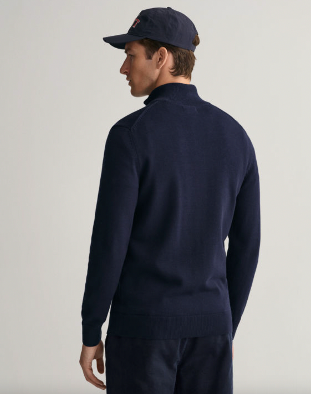 Gant Jakke Bomull med Glidelås Marine bakfra