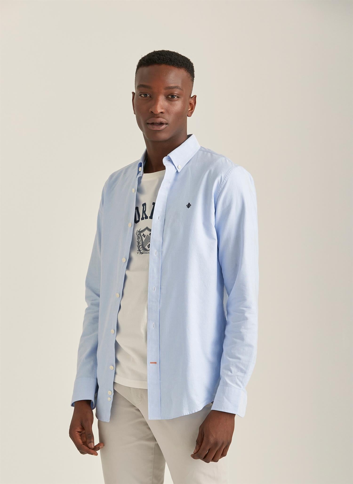 Morris Skjorte Oxford Button Down Lyseblå