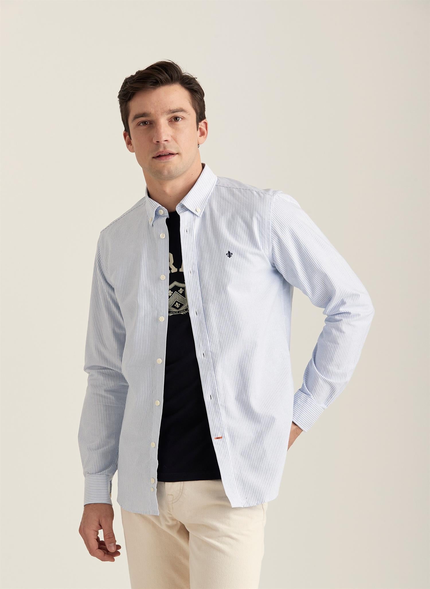 Morris Skjorte Oxford Button Down Striper