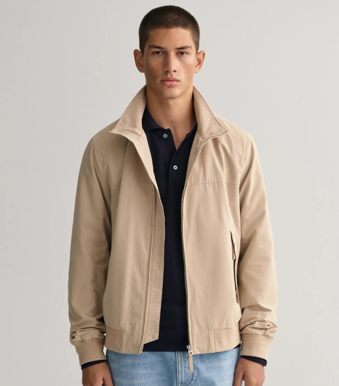 Gant jakke hampshire beige i bomull