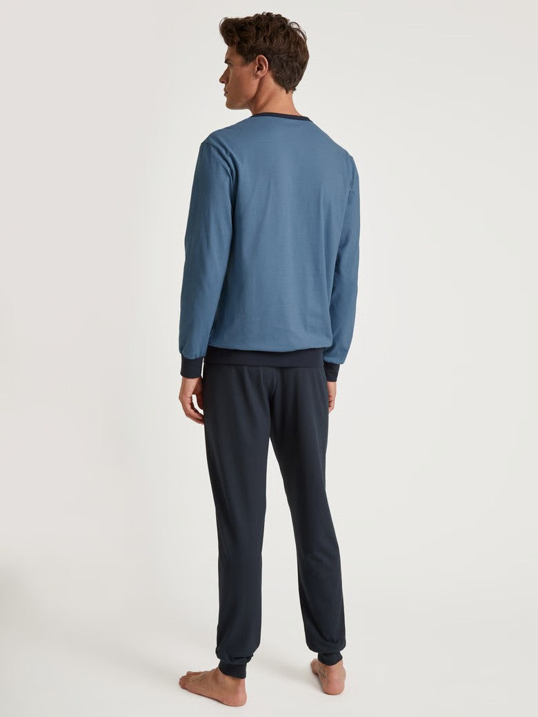Calida Pyjamas R/Hals Blå