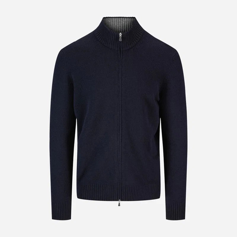 Gran Sasso Full-Zip Cardigan Merino/Kashmir Marine