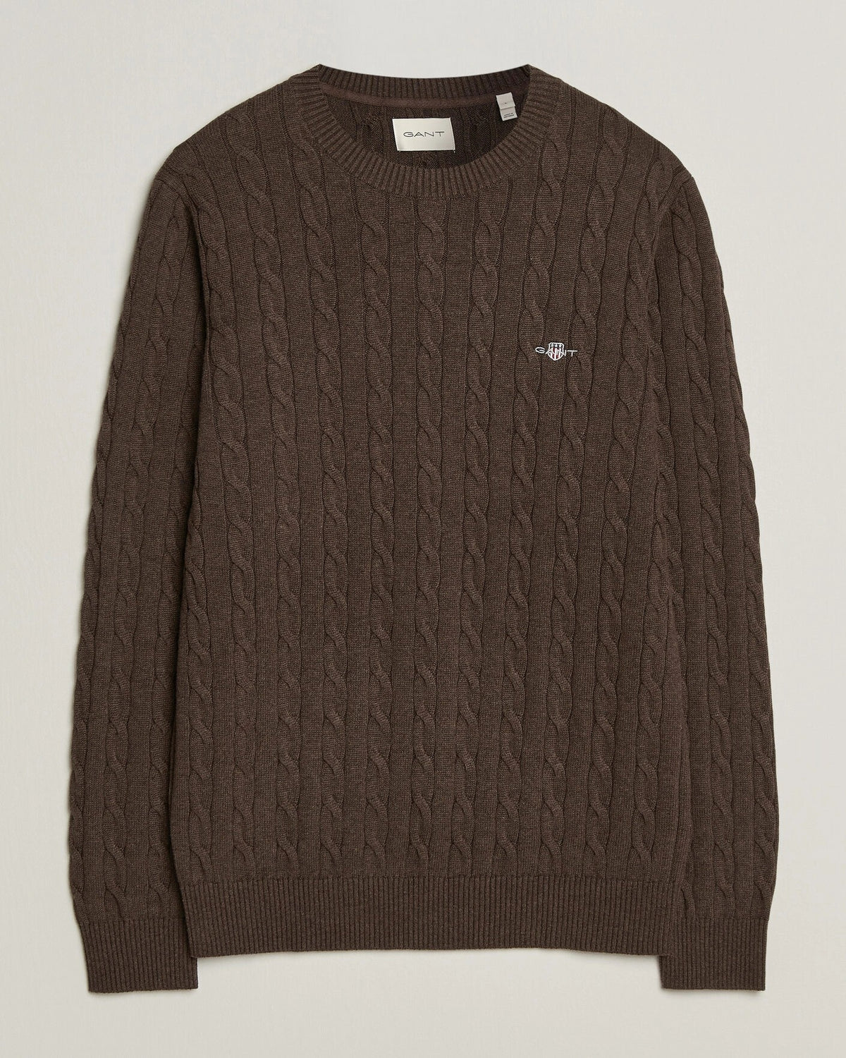 Gant R-Hals Kabelstrikket Genser Brun