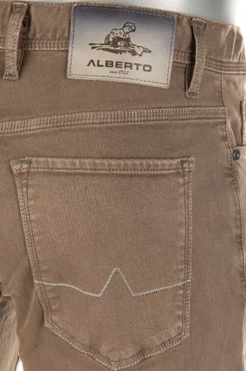 Alberto 5-Pocket Super Stretch Bomullsbukse Beige