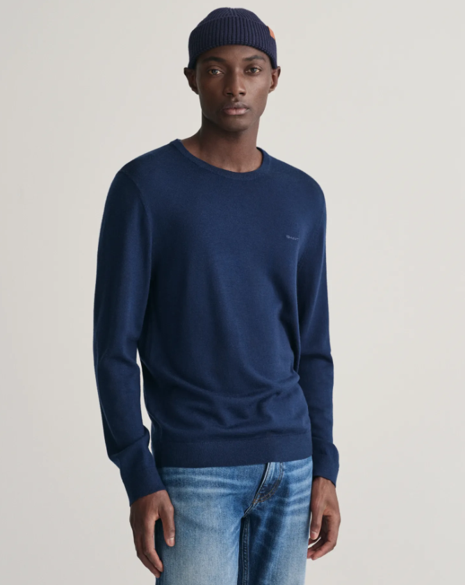 Gant Extrafine Merino Rundhals Marine