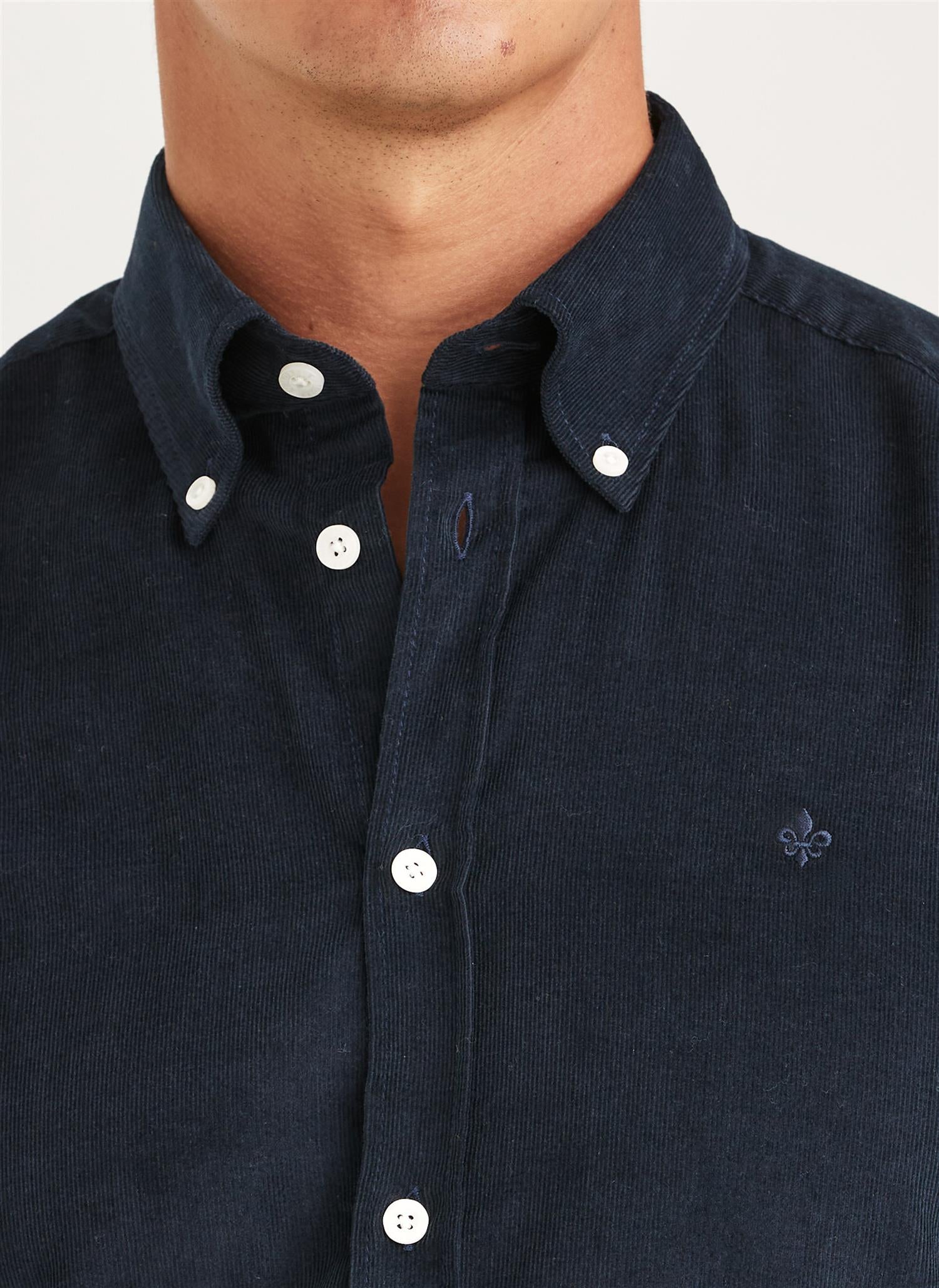 Morris Douglas Cord Shirt Slim Fit Mørk Blå