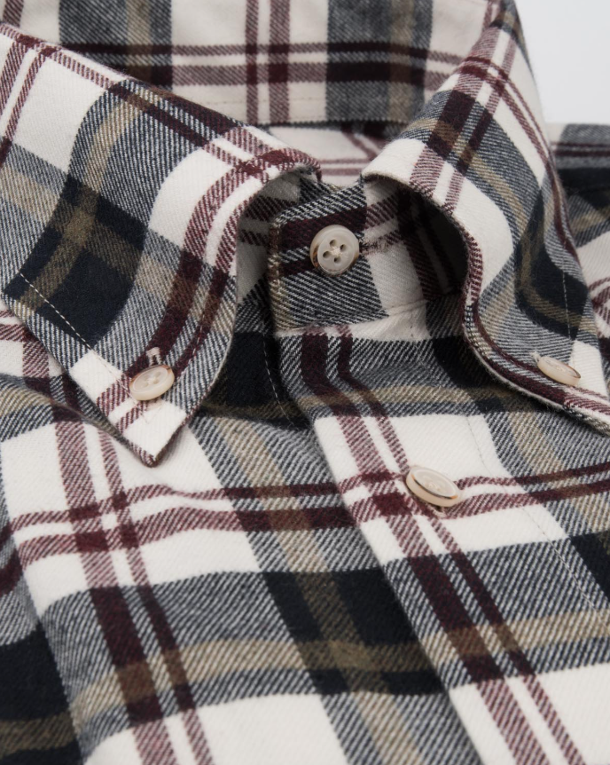 Oscar Of Sweden Flanellskjorte M/B.D Ruter Aubergine