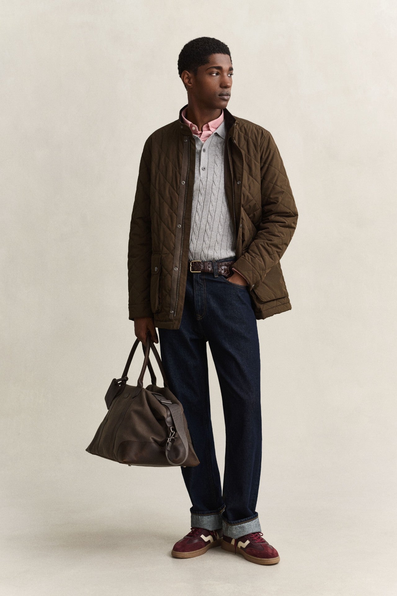 Gant Quilted Mid Jakke Brun
