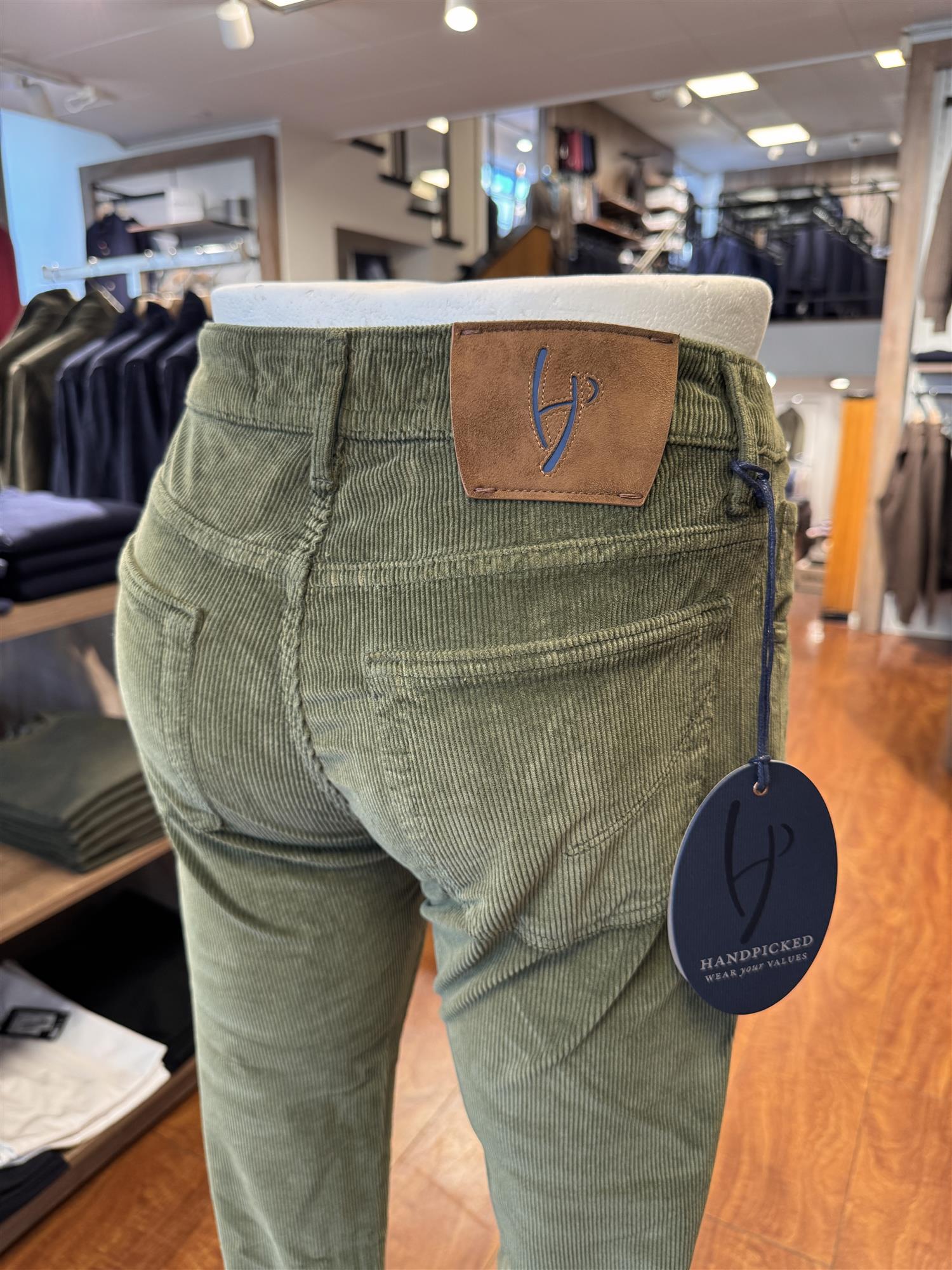 HandPicked Ravello Kordfløyel 5-Pocket Grønn