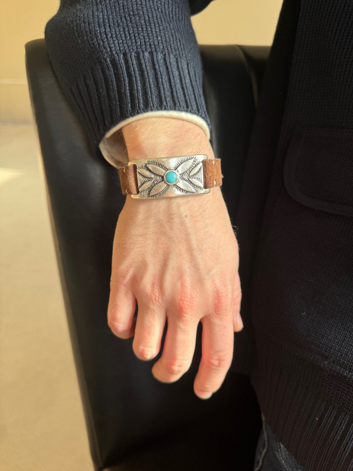 Alberto Luti Western Armbånd Big Stone Brun