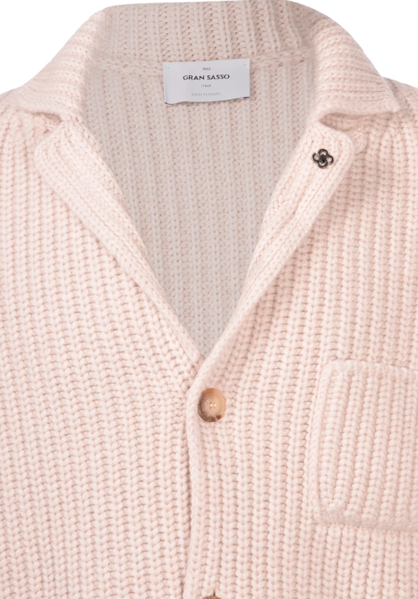 Gran Sasso Cardigan Merinoull Tykk Lys Beige