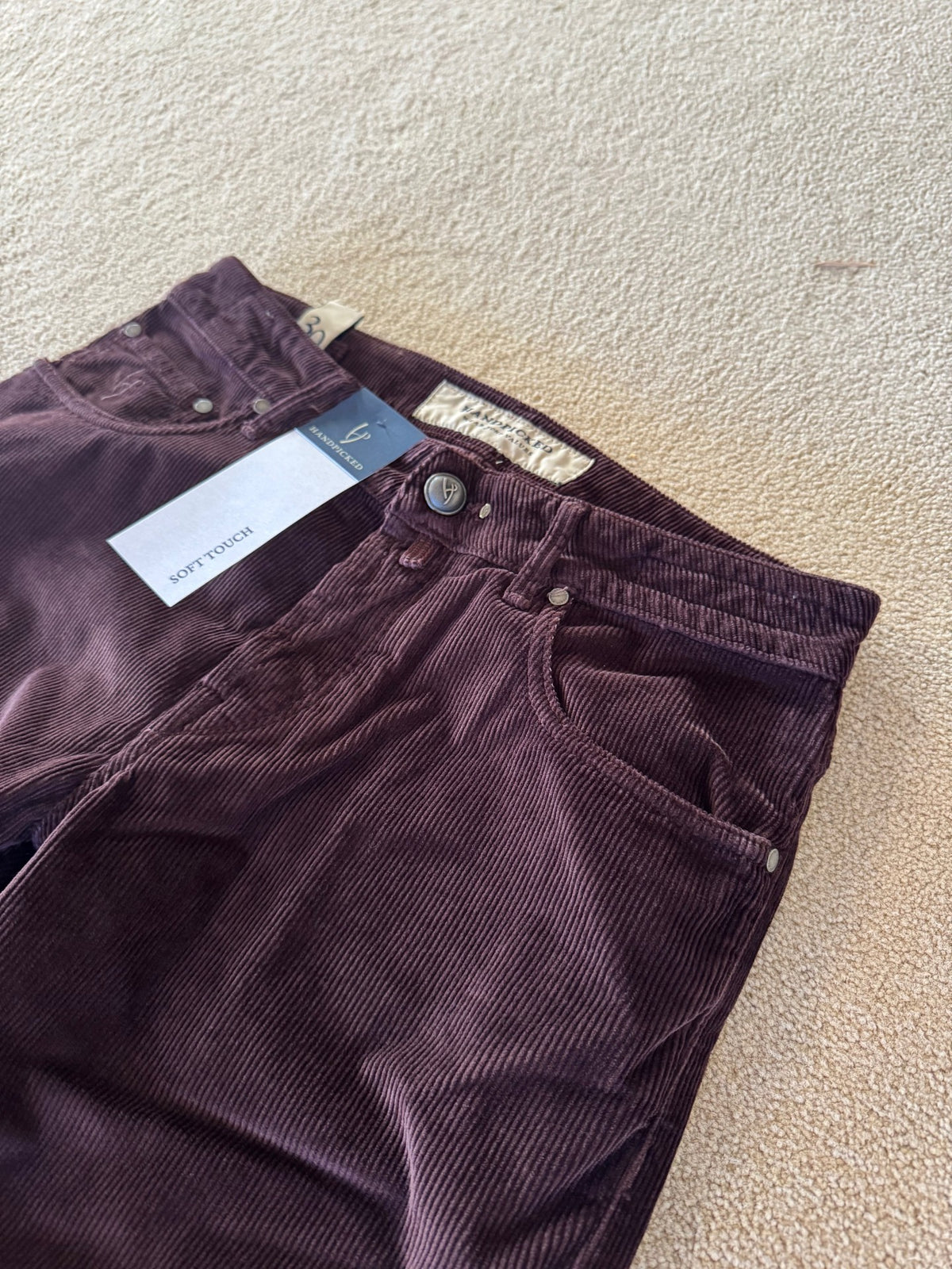 HandPicked Ravello Cord 5-Pocket Burgunder