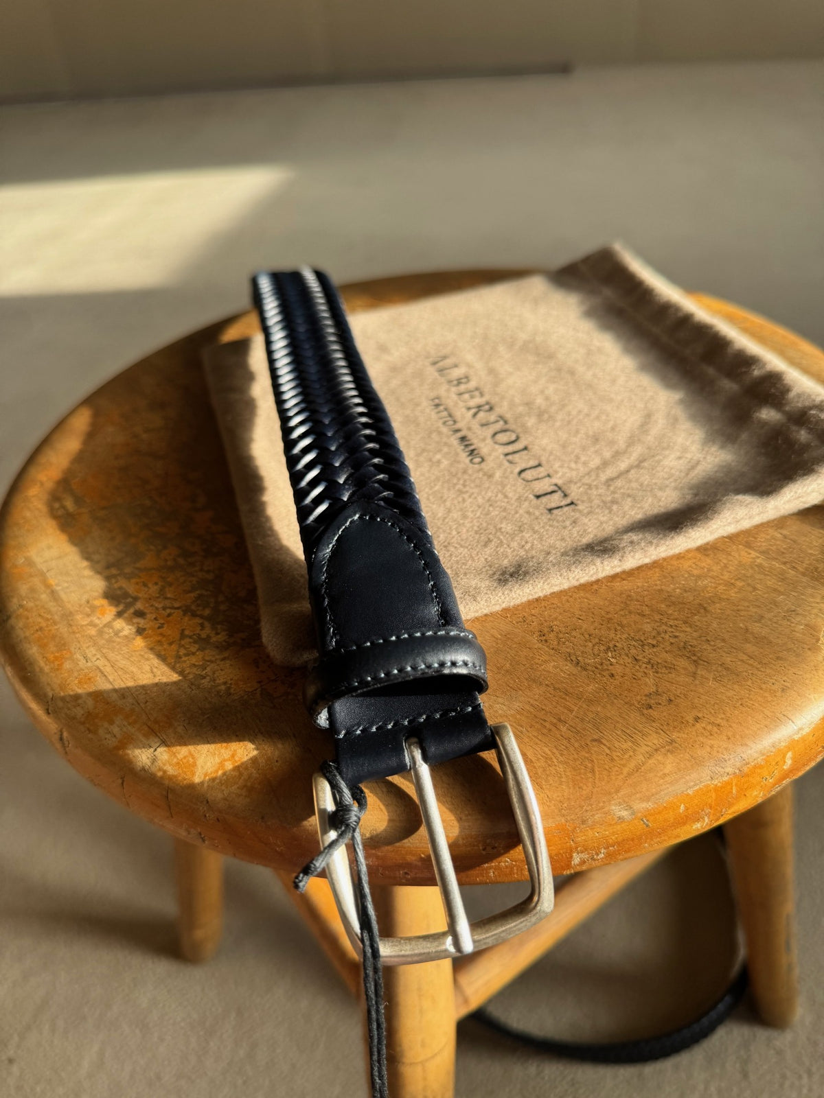 Alberto Luti Belte Flettestrikk Marine