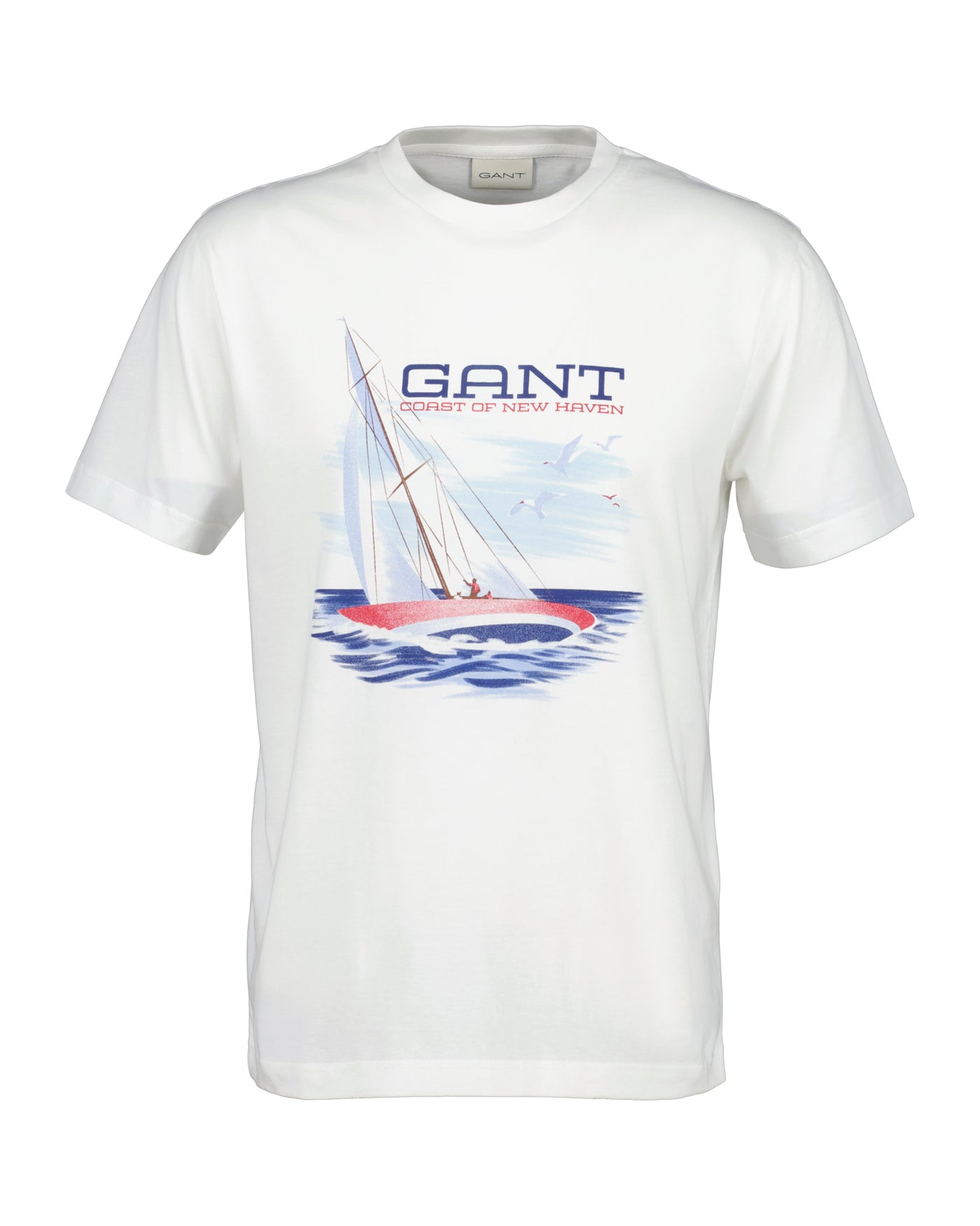 Gant Seilbåt Print Hvit