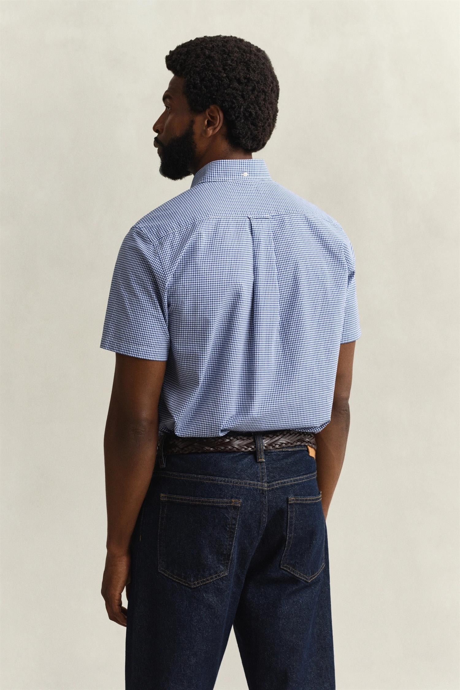 Gant Gingham Kortermet Skjorte Ruter Blå/Hvit
