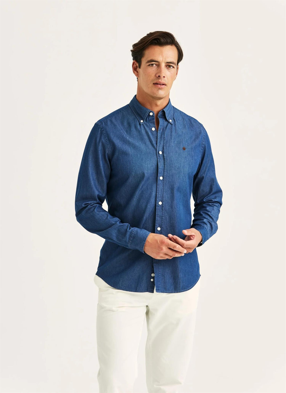 Morris Light Denim Shirt Slim Fit Mørkeblå