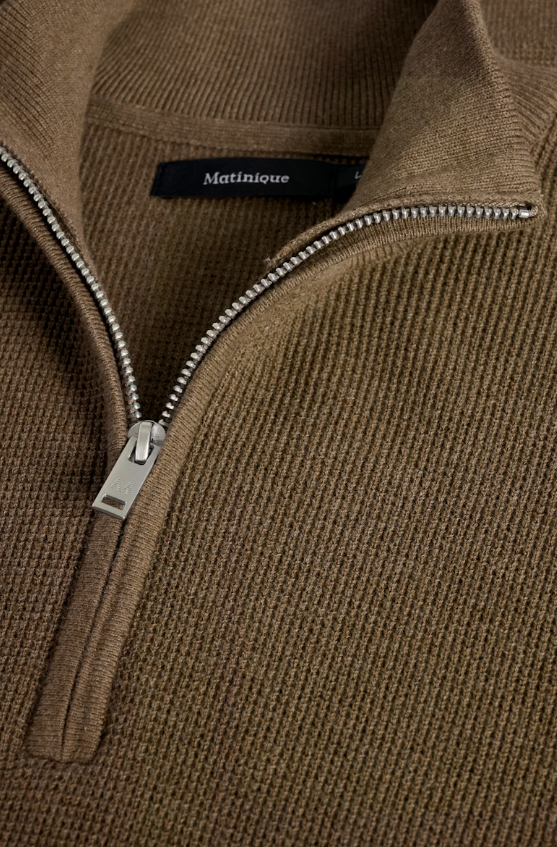 Matinique MAlagoon Half Zip Bomull Brun