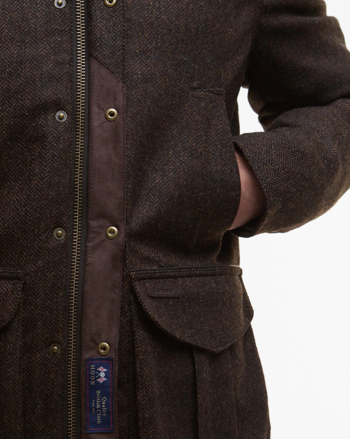 Barbour Hereford Tweed Ulljakke Brun
