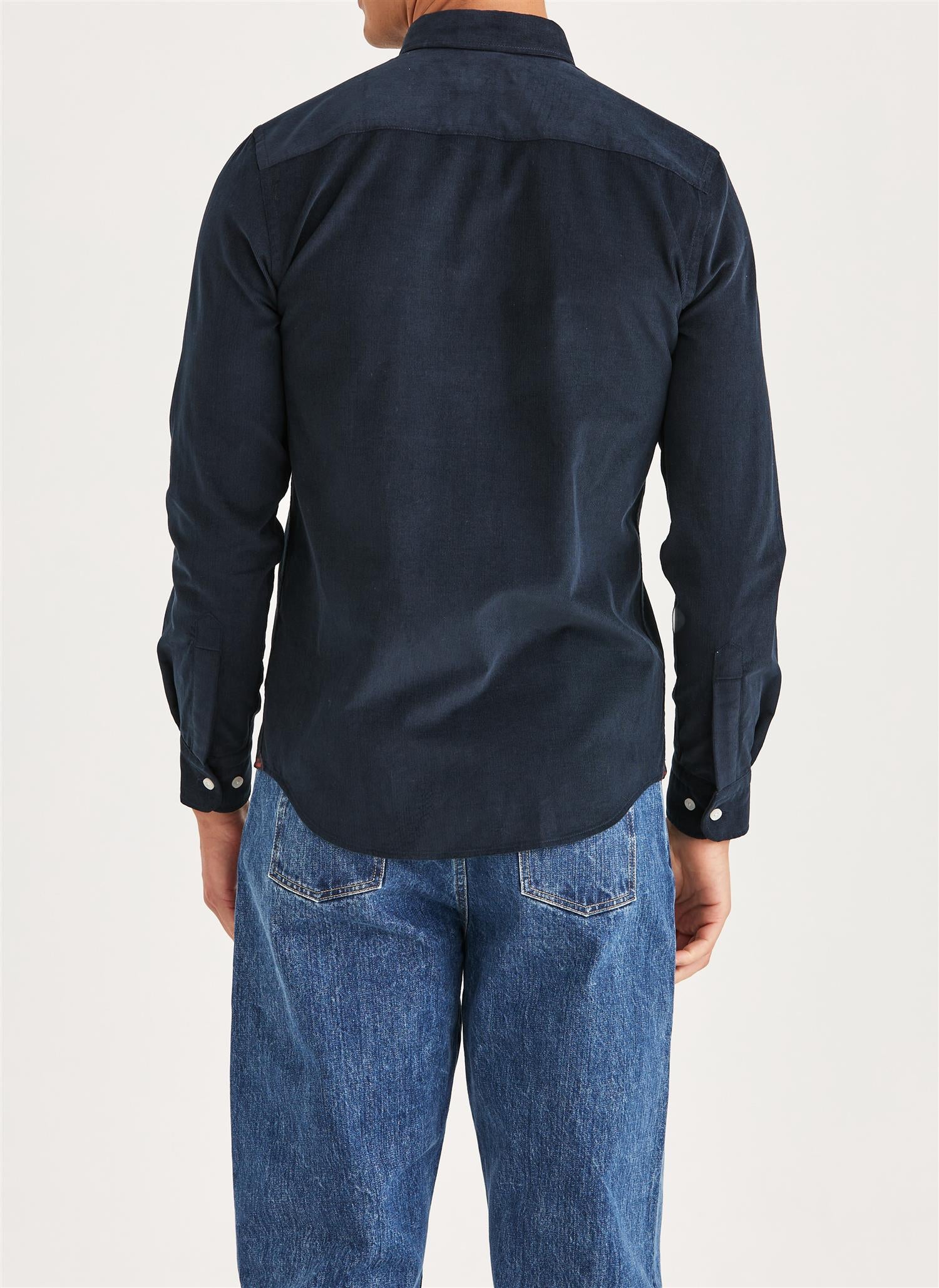 Morris Douglas Cord Shirt Slim Fit Mørk Blå