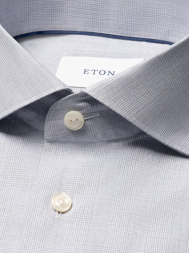 Eton Skjorte Contemporary Check Fine Grålig