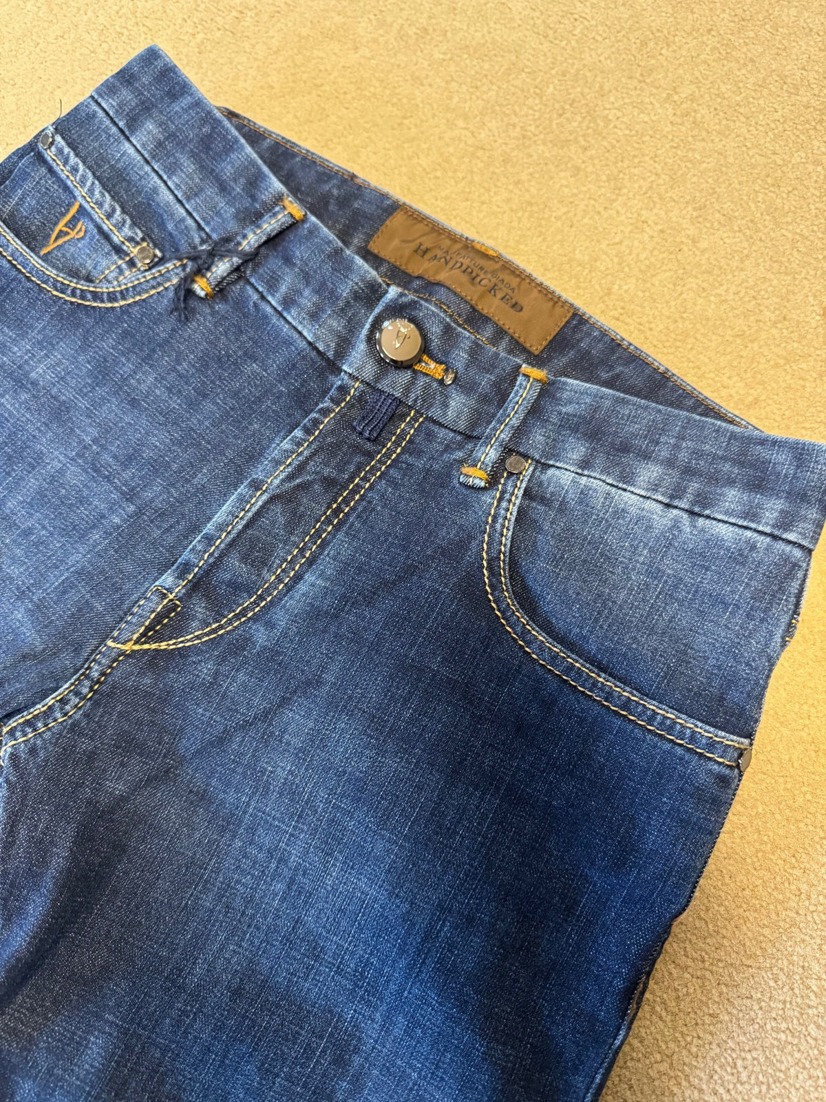 HandPicked Ravello Jeans Mørk Brun Patch